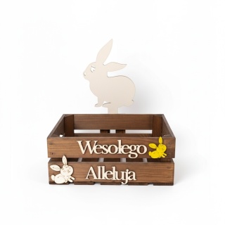 Skrzynka Wielkanocna Drewniana 50x40x20cm Dekoracja Personalizowana Handmade